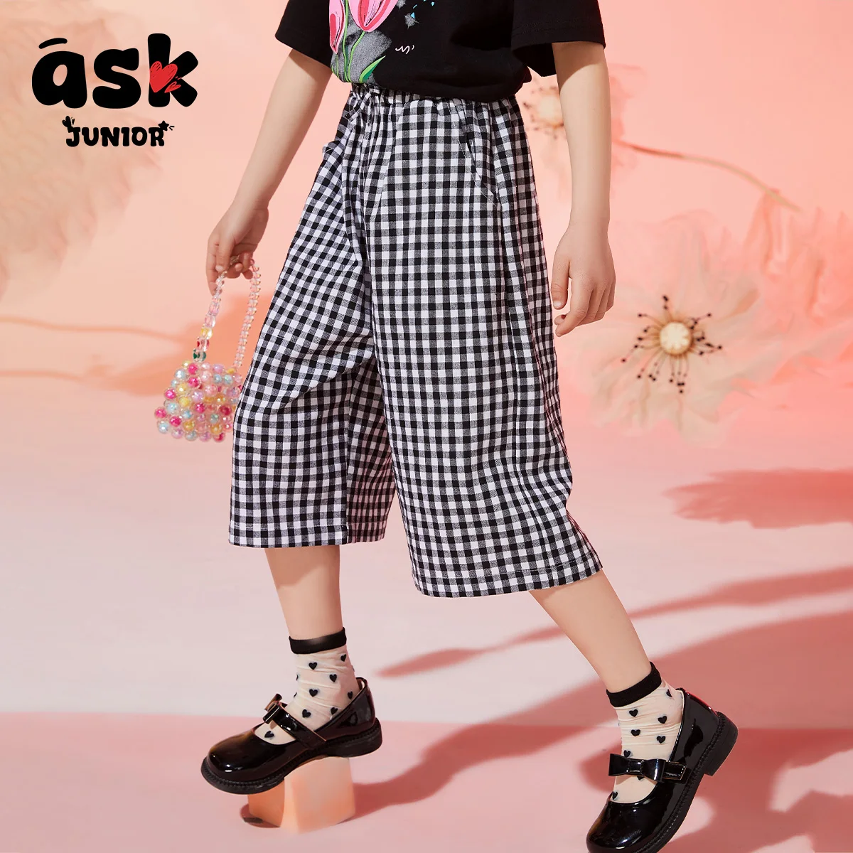 اسأل جونيور السراويل الصيفية للأطفال منقوشة رياضية الجري السراويل واسعة الساق متوسطة كبار السن للأطفال الشباب عارضة السراويل #5