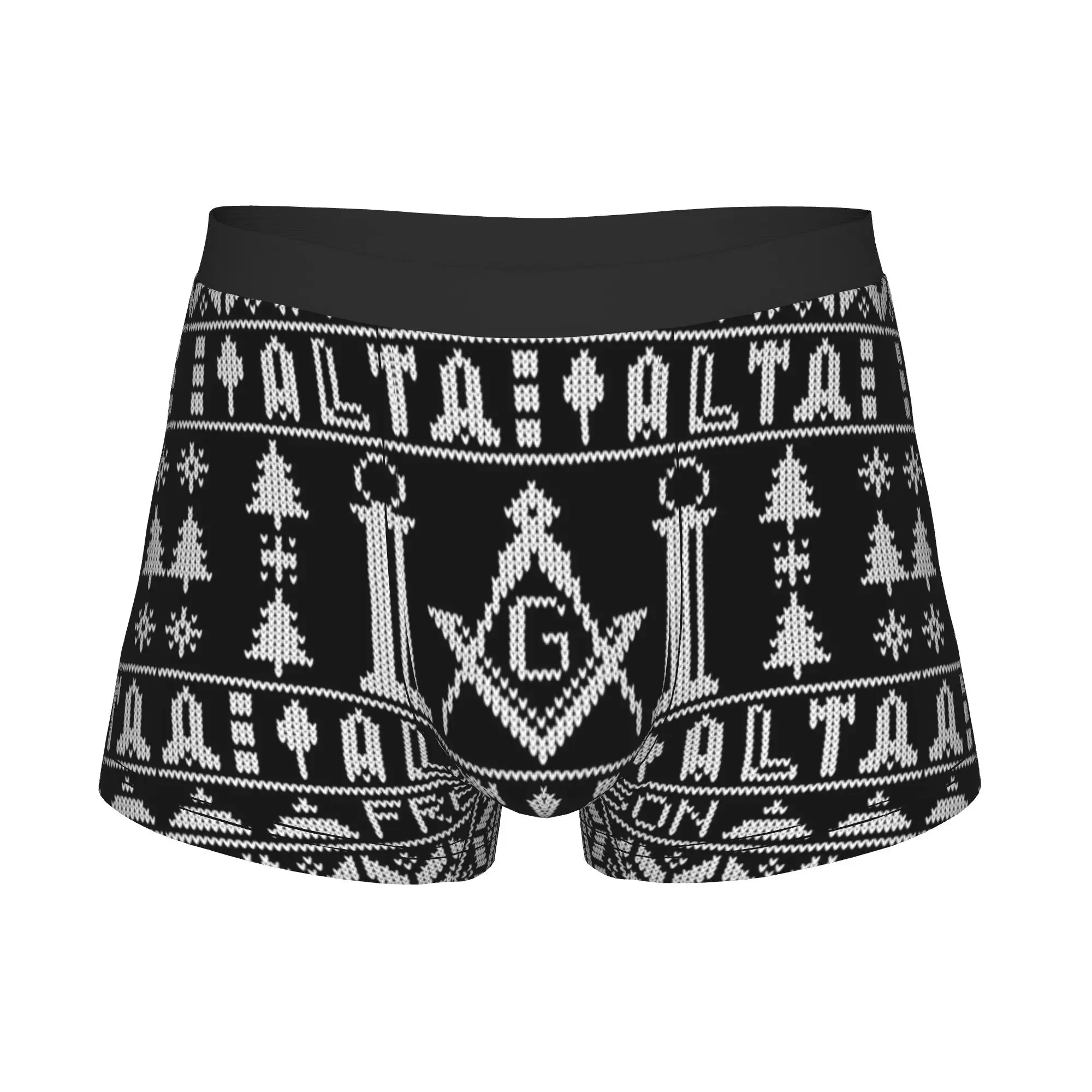 Freemason Masonic Christmas Boxer Shorts For Men 3D Printed Mason Underwear Panties Briefs Soft Underpants
