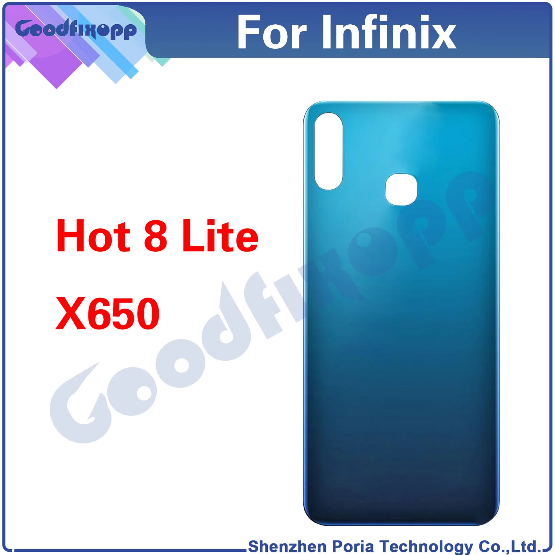 

10PCS For Infinix Hot 8 Lite X650 Hot8Lite Rear Case Battery Back Cover Door Housing Repair Parts Replacement