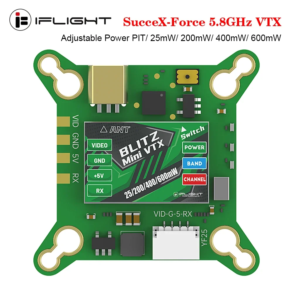 IFlight SucceX Mini Force 5.8GHz VTX With MMCX Connector Adjustable Power PIT/ 25mW/ 200mW/ 400mW/ 600mW for RC FPV Drone