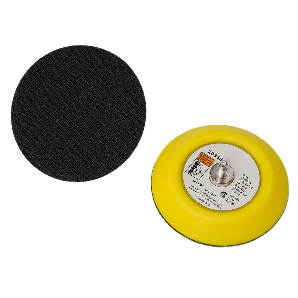 2Pcs 3inch 75mm Polishing Sanding Disc Backing Pads Hook And Loop M6 Thread For Air Sander Power Tools