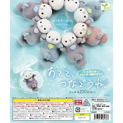 Figuritas miniaturas de juguete Gashapon para niños, figuras de acuario lindas con las manos, pequeñas muñecas de nutria, regalos de flocado