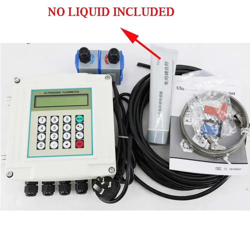 TUF-2000SW Ultrasonic Wall-mounted Clamp-on Flow Meter Digital Flowmeter With Small Size TS-2 Transducer DN15-100mm