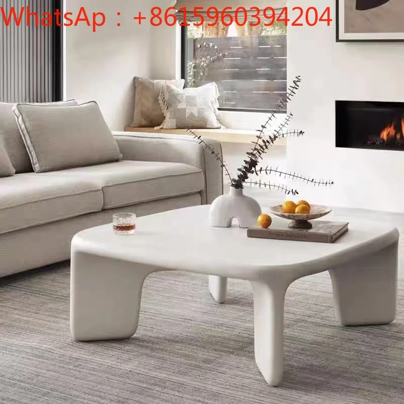 Scandinavian simplicity, modern creativity, cream style, square wooden coffee table, red style.