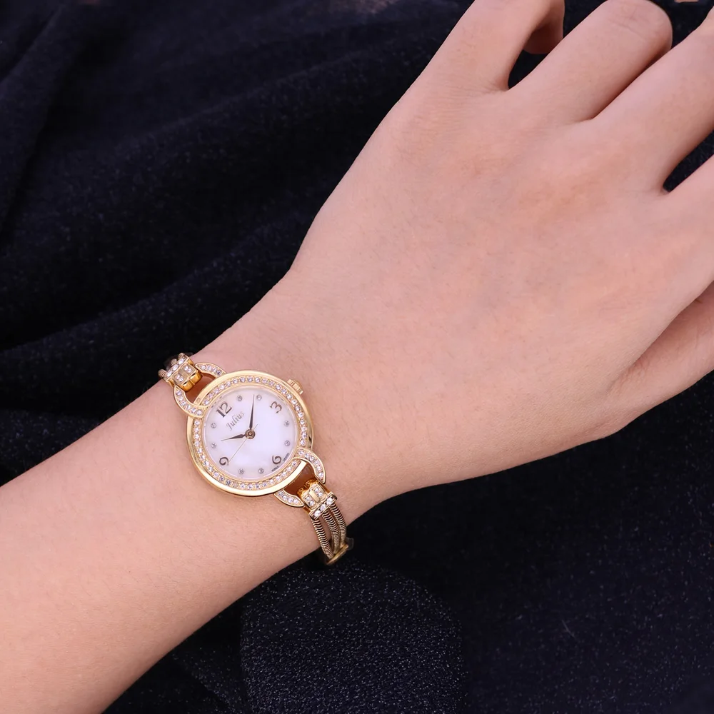 Montre de Luxe Julius pour Femme, Petite Mode, Heures, Robe, Bracelet, Glands, Etudiante Fille, Anniversaire, Boîte Cadeau Leon