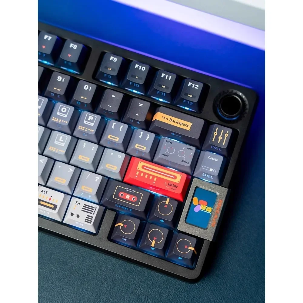 LUOLI Time Side Carving Translucent Keycaps PBT Original Five-sided Heat-sublimation Mechanical Keyboard Caps 132 Keys  Custom