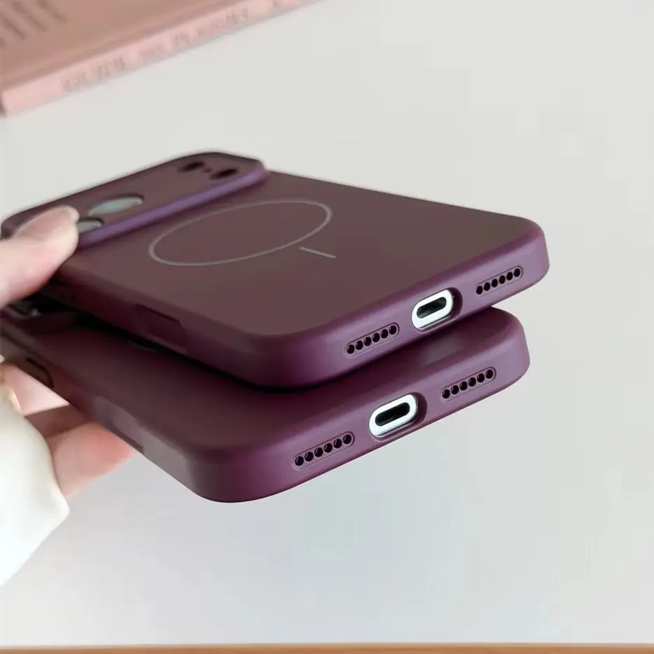 Funda Magnética de Silicona Líquida Original para iPhone 18 17 16Plus 16E 15 14 13 Pro Max, Compatible con Carga Magsafe, Acabado Mate, Suave