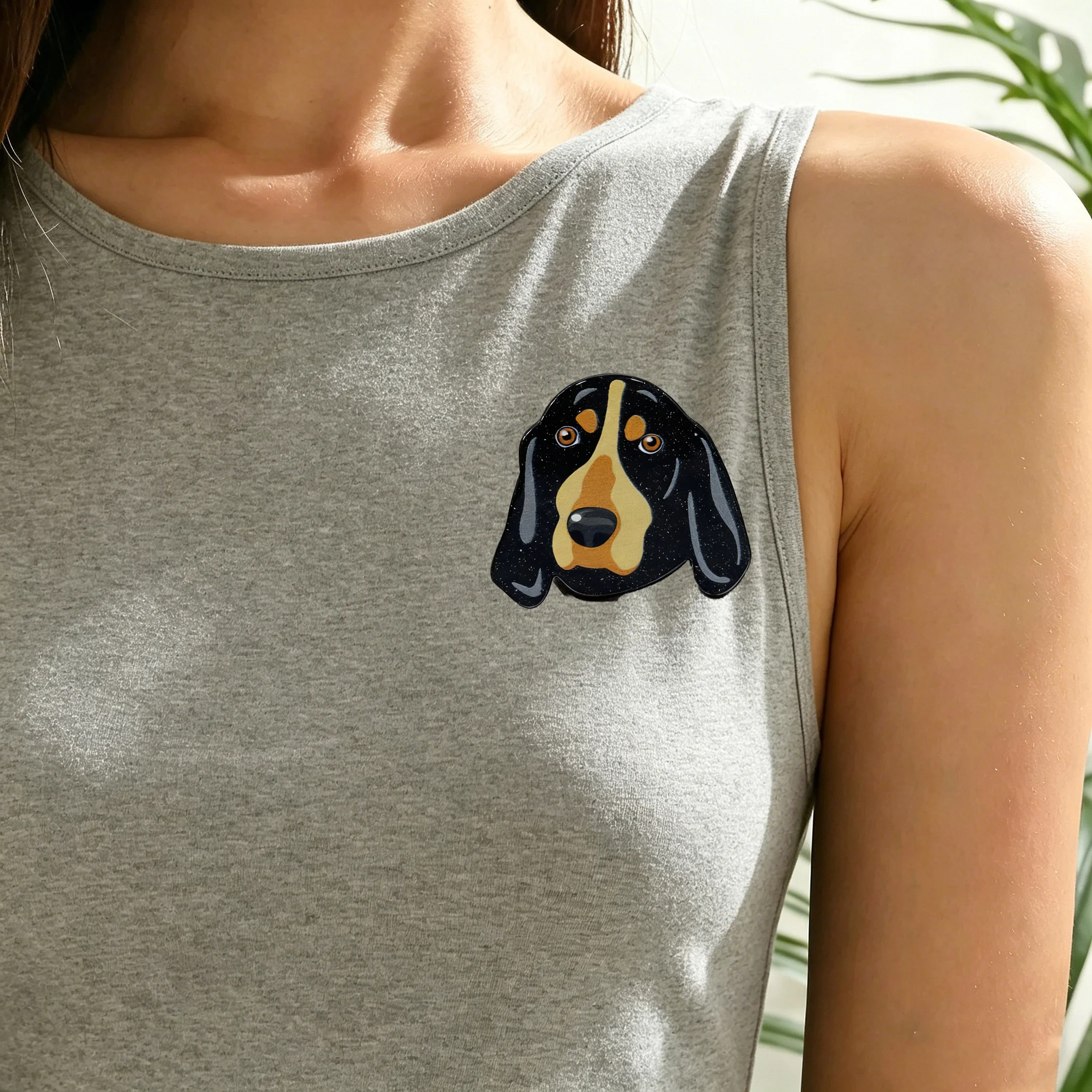 Cute cartoon dog brooch, acrylic animal pin, backpack ornament, fun gift