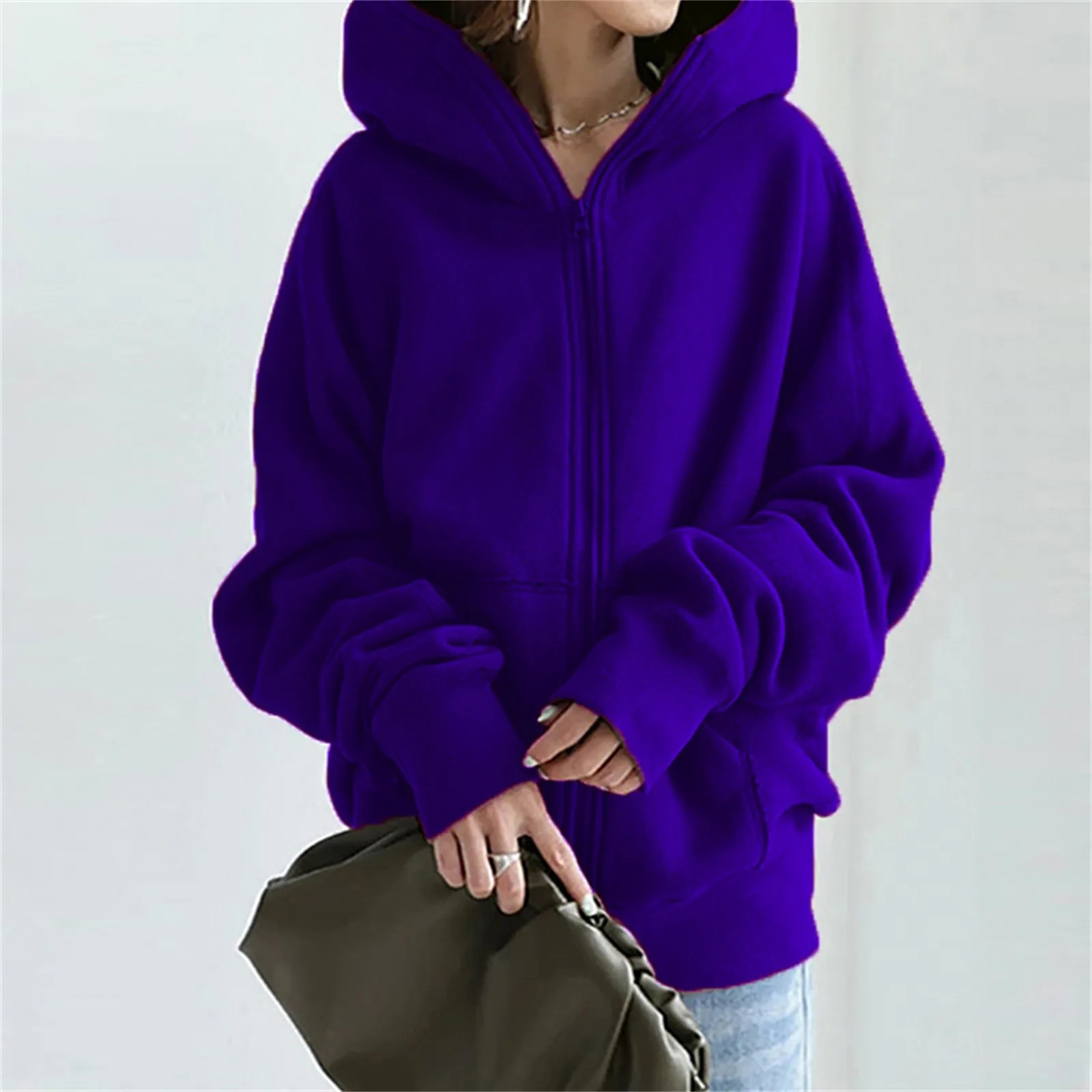 

Women's Cute Hoodies Teen Girl Fall Jacket Oversized Women Lightweight Zip Hoodie Long Zip up Hoodie Women Long Tunic Sweatshirt