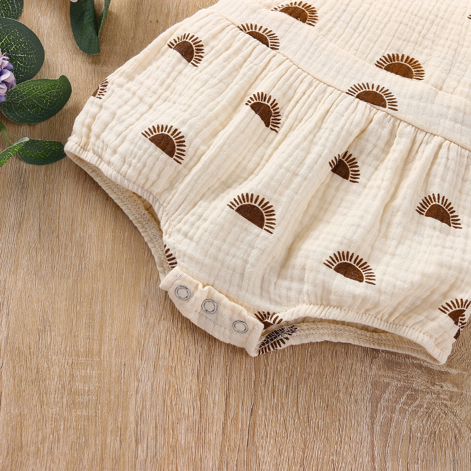 الوليد طفل الفتيان والفتيات الصيف ارتداءها أزياء الشمس المطبوعة الحمالة رومبير