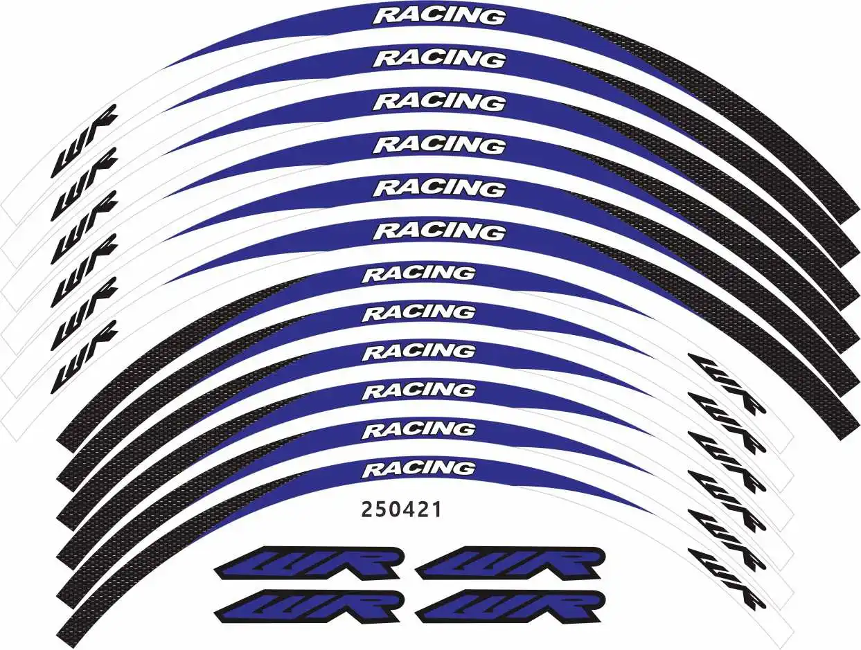 Motorcycle tire inner ring reflective stripe stickers multicolor waterproof decals for YAMAHA WR 250R WR 250F WR 450F