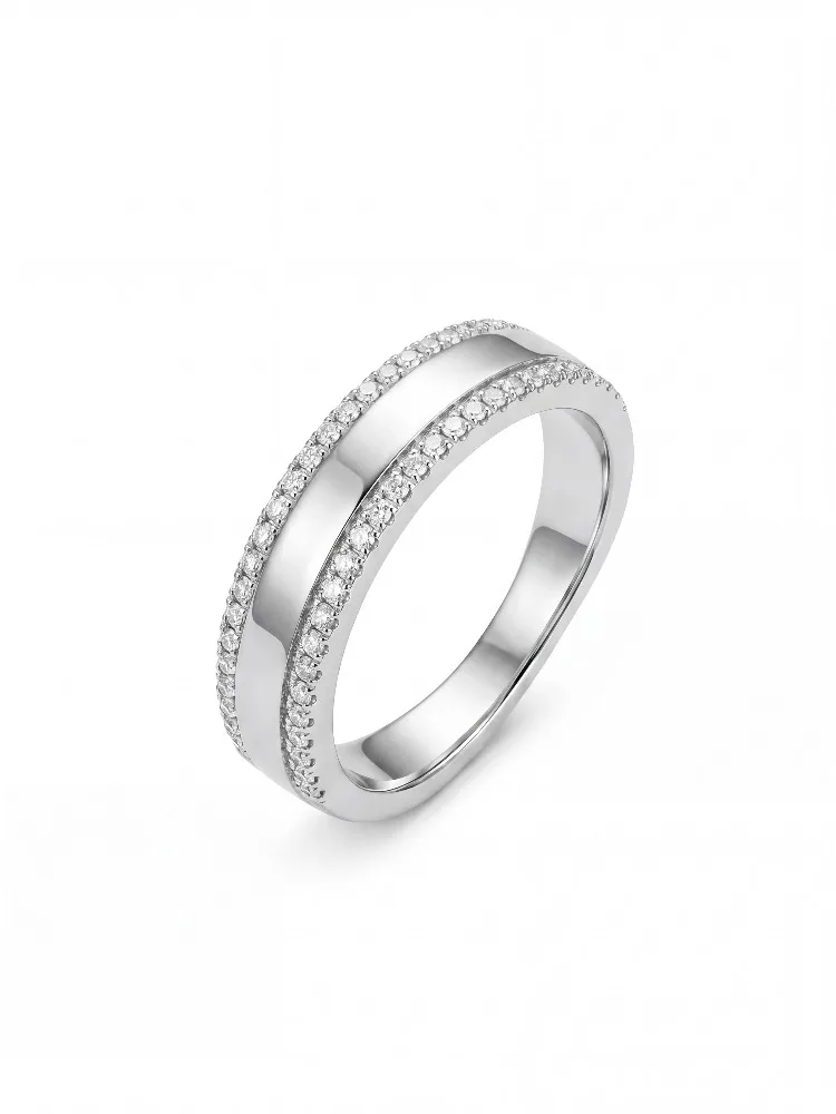 Modische Echte Runde Moissanit-Diamant-Sternscharnier-Eheringe für Frauen Jubiläum Hochwertiger Schmuck – Detail 6
