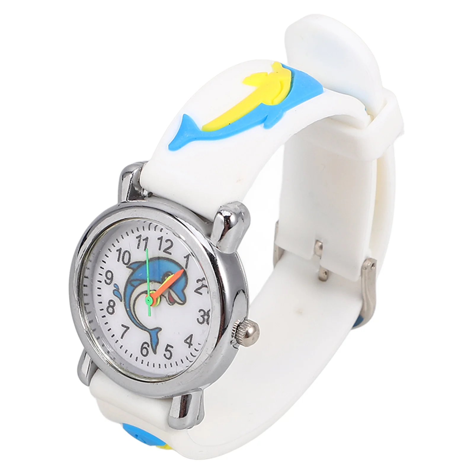 

Dolphin Pattern Kids Watch Cartoon Wristwatch Childrens Adorable Lightweight Time Learning Tool Colorful Numbers