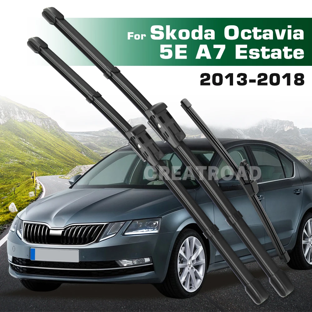 

Комплект щеток стеклоочистителя GREATROAD с левым и правым рулем для Skoda Octavia 5E A7 Estate 2013-2018, лобовое стекло, лобовое стекло