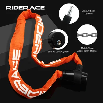 RIDERACE 자전거 체인 잠금 장치 스쿠터 전기 전자 자전거에 대 한 2 개의 키와 휴대용 도난 방지 높은 보안 MTB 산악 자전거 잠금 장치