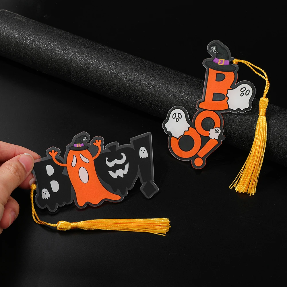 

Хэллоуин Призрак Желтая кисточка Акриловая закладка - "БОГА!" Тематический дизайн, подходит для любителей книг и подарков в виде билетов.