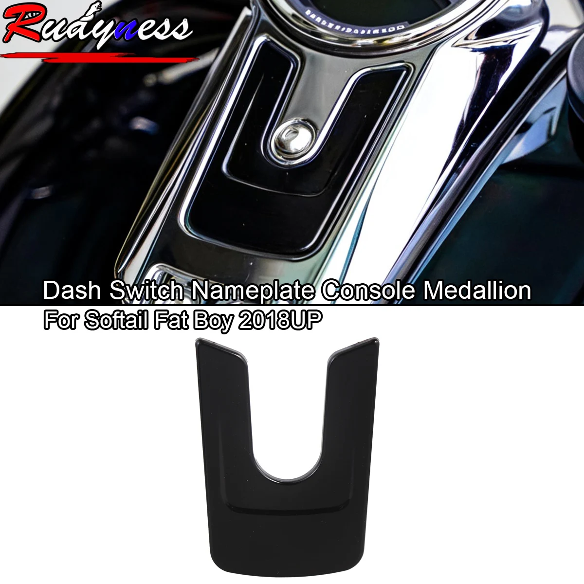 

Глянцевая черная табличка переключателя крышки приборной панели для модели Harley Softail Fat Boy 2018-2025