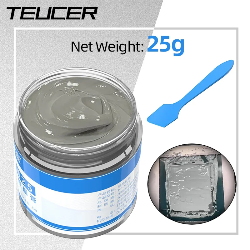 

Teucer PT-25M 25g Compound Paste PC Computer Processor Heat-dissipating Thermal Grease For CPU GPU Cooling Canned with Scraper