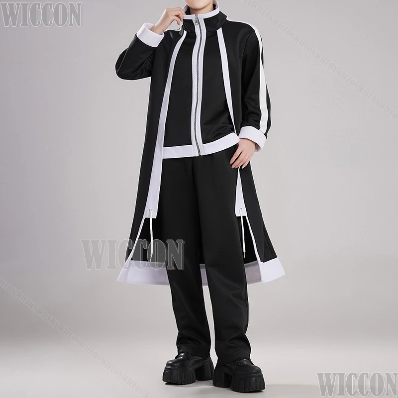 

2025 аниме Tougen Anki аниме Shiki Ichinose, униформа для косплея, парик, мужская одежда на Хэллоуин, брюки, черный, белый цвет, плащ, карнавал