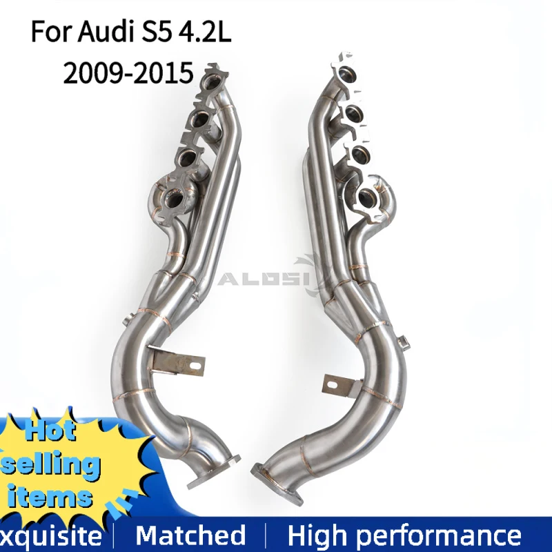

High Quality Exhaust Manifold Exhaust Collector with Heat Shield for Audi S5 4.2L 2009-2015 Stainless Steel Downpipe Converter