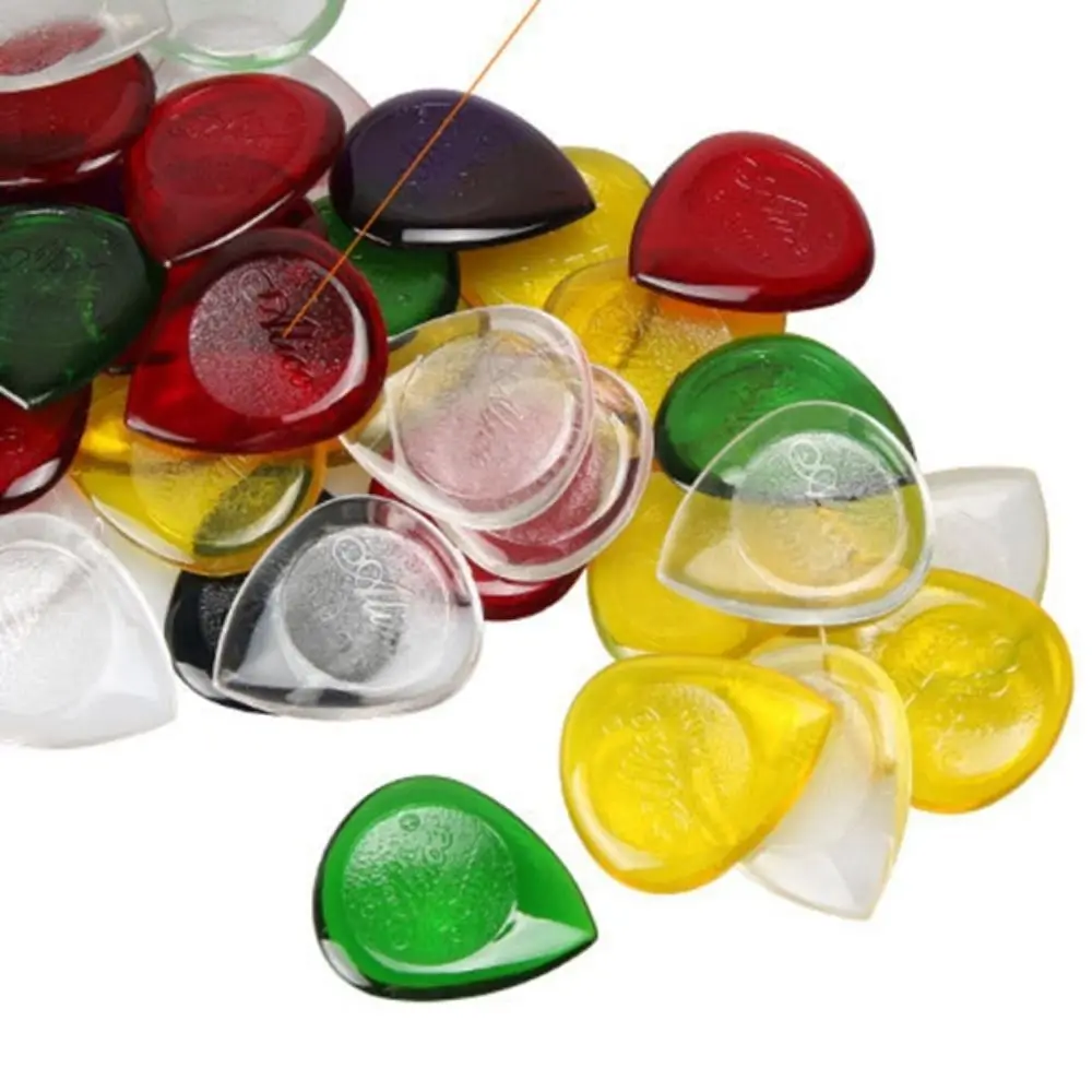 10pcs Random Color Guitar Picks Celluloid ABS Acoustic Guitar Picks Thickness Mixed Droplet Shaped Guitar Pick Bass