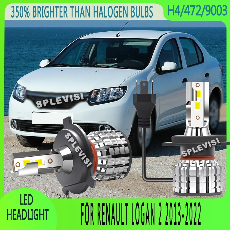 

60000 часов 350% яркие, чем галогенные лампы, светодиодные лампы для автомобильных фар для RENAULT LOGAN 2 2013 2014 2015 2016 2017 2018 2019-2022