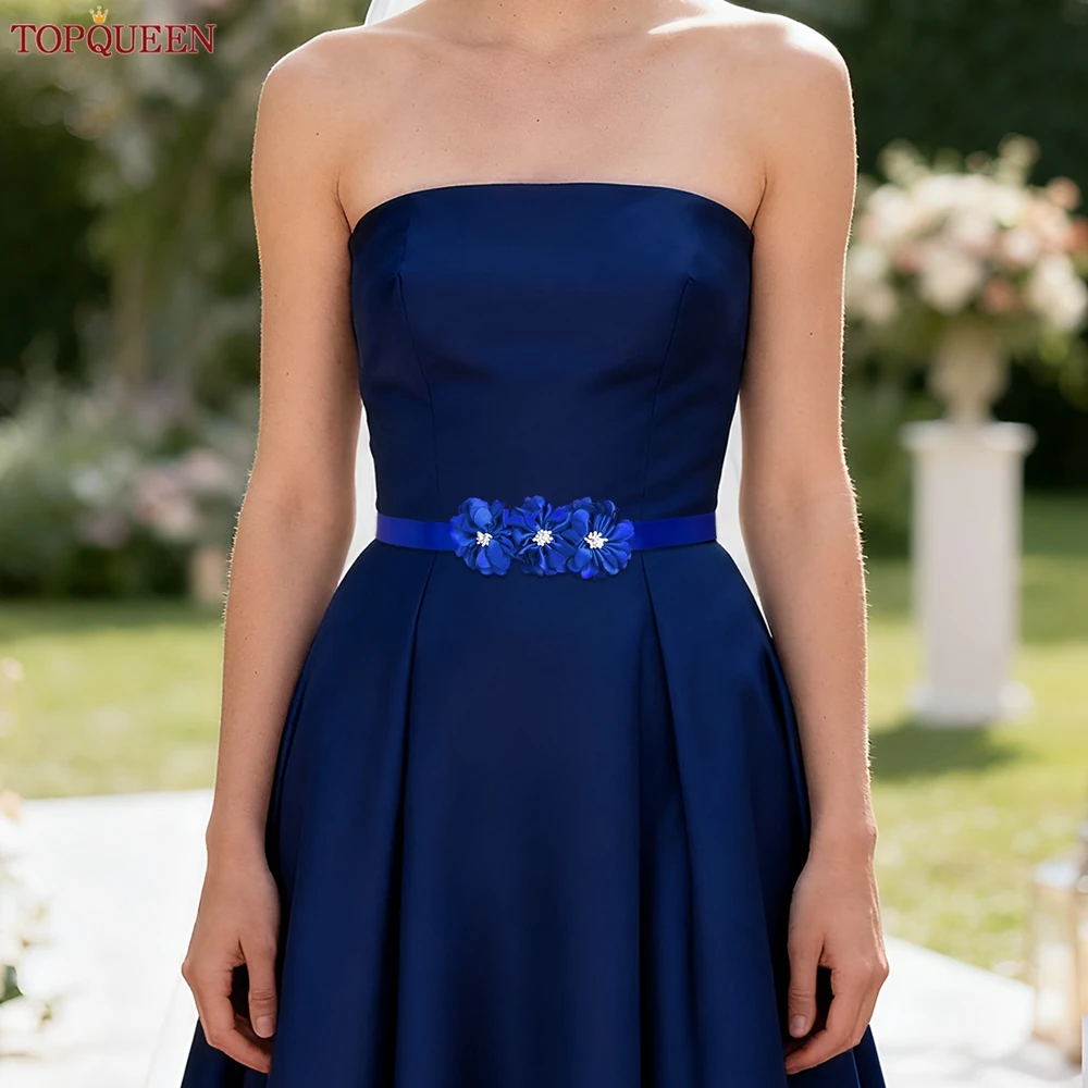 TOPQUEEN المرأة أنيقة زهرة وشاح الزفاف الشريط حزام الزفاف مساء فستان وصيفة الشرف وشاح S140