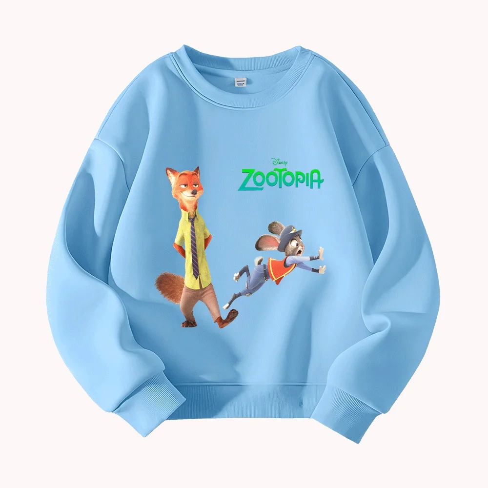 سويت شيرت كاجوال من القطن مطبوع عليه رسوم متحركة على شكل أرنب كريزي أنيمال سيتي للأطفال برقبة دائرية وأكمام طويلة للأولاد والبنات #1