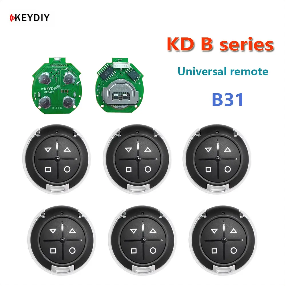 

5pcs KEYDIY KD B31 Garage Door Remote Key 4 Buttons Remote Control for KD-x2 KD900 URG200 KD B Series Universal Remote Key