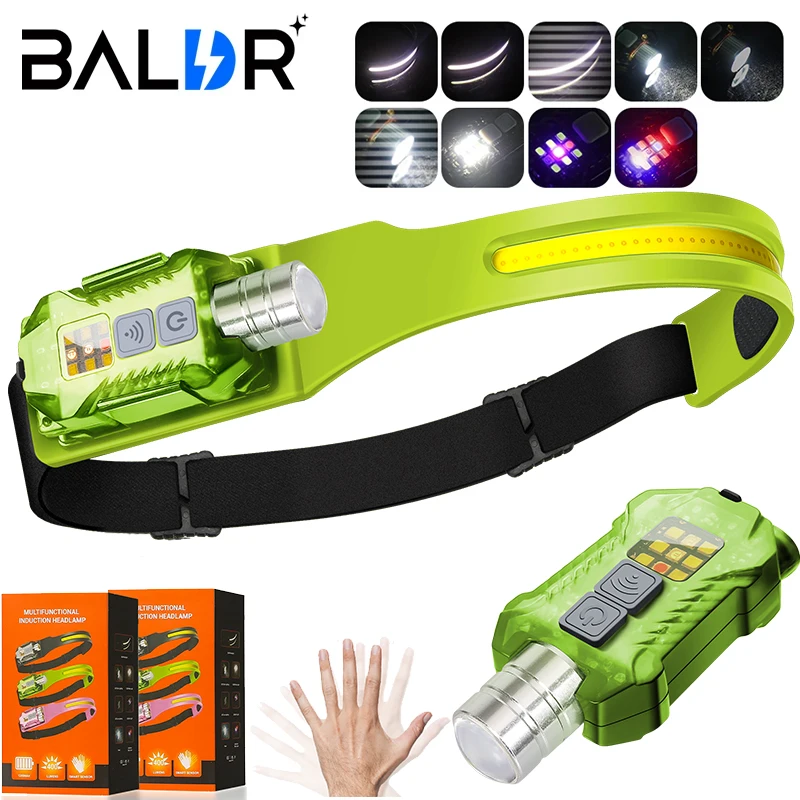 USB C Rechargeable LED Sensor Headlamp XPE+COB Headlight Led Head Torch Camping Search Light Head Flashlight for Fishing Lantern