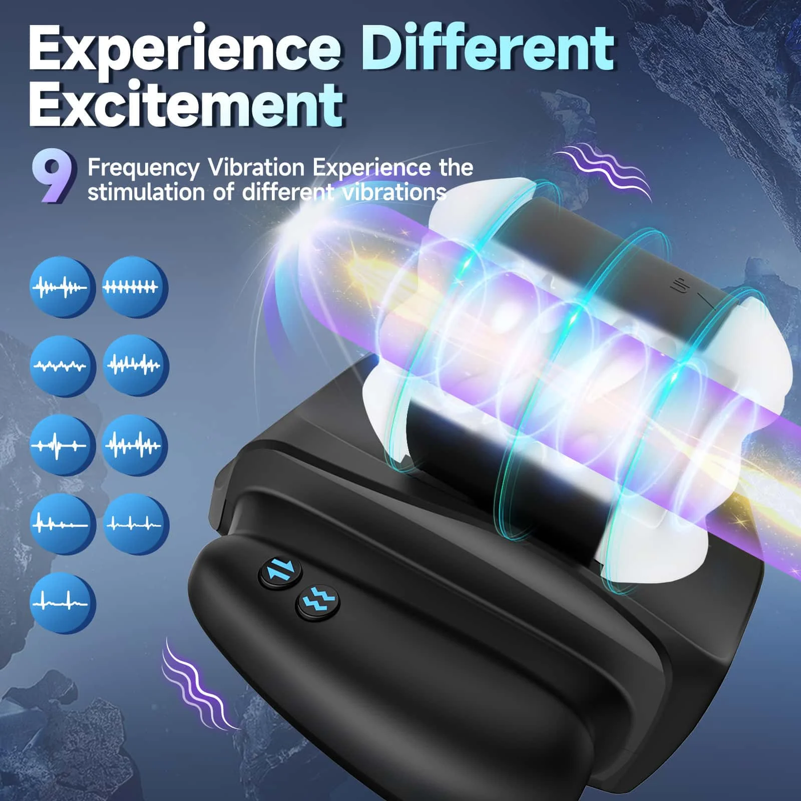 2-in-1 Thrusting Vibrating Male Mastubator TPE Pocket Pussy Stroker Sex Toys for Men view 3
