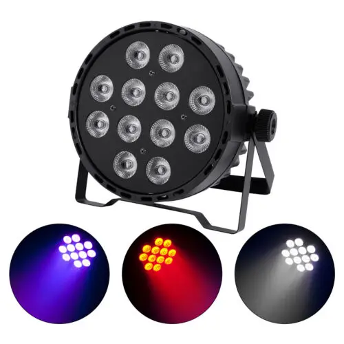 12x10W RGBW LED  PAR Light DMX DJ Stage Light 4IN1 Color Mixing Wash Effect with RGBWA LED PAR by DMX IR Remote Control