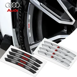 4Pcs Wheel Hub Stickers Wheel Rims Aluminium Decoration Strips For Audi Sline A4 B8 B6 B7 B9 A3 A6 C7 C6 C5 A5 Q5 A1 A6 Quattro