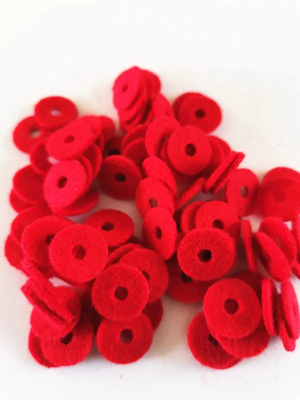 Huasheng Piano Tuning Tools Piano Accessories Small Felt Ring Felt Pad Piano Key Felt Washer Pack of 90