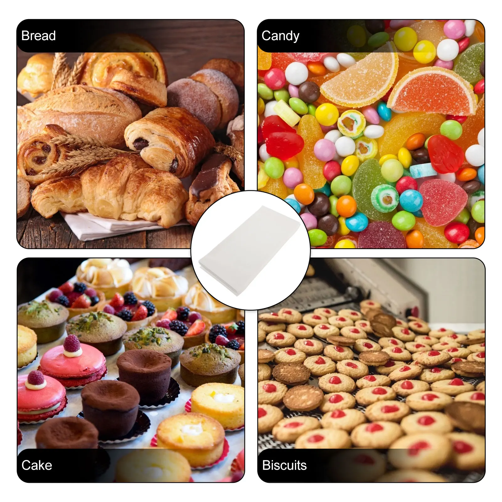 

100Pcs Wax Paper Bags Practical Baking Cookies Candies Packing Storage Solutions Candy Packing Bag Baking Bag Paper Candy Pouch