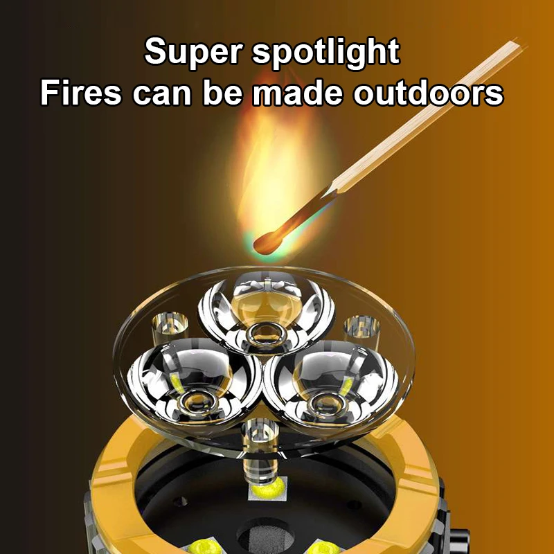 30000LM Super Powerful Spotlight Ignition Flashlight Mini Flashlight Strong Magnet Mini LED Torch for Outdoor Camping Adventure