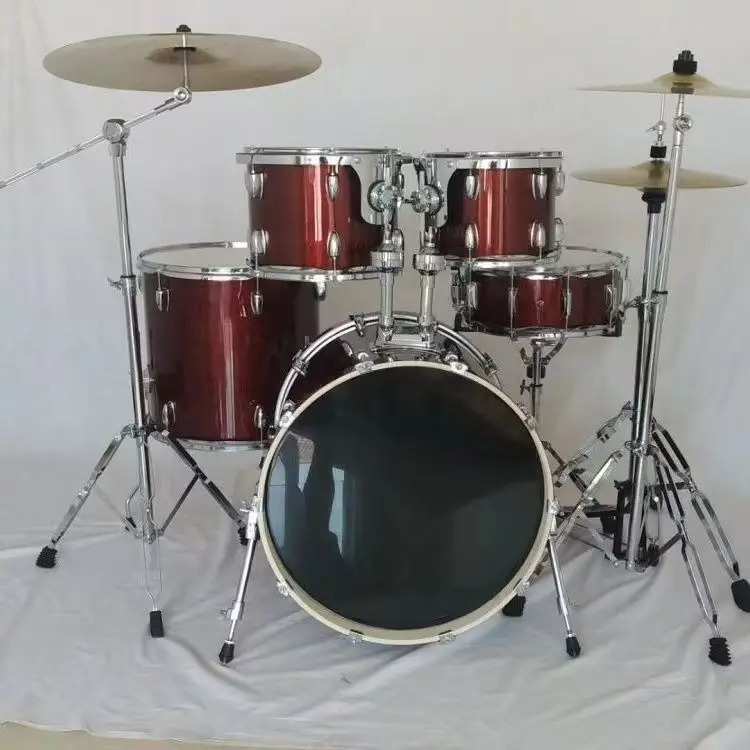 

Professional 5-Piece Jazz Acoustic Drum Set Maple Percussion Instrument Kit with 4-Cymbals for Adults and Beginners Model New