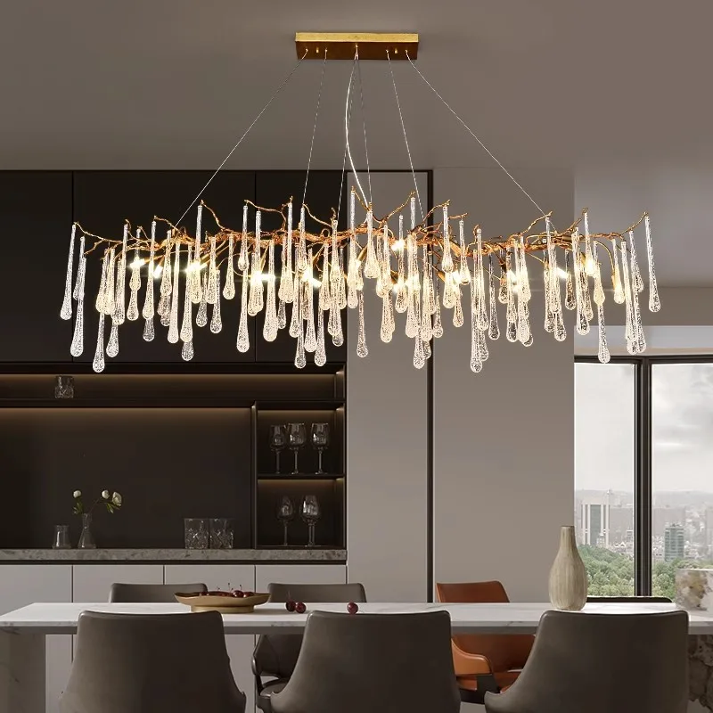 

Modern K9 Crystal Ceiling Chandelier copper Luxury Branch Chandeliers for Living Bedroom Decoration Pendant Hanging Light 2023