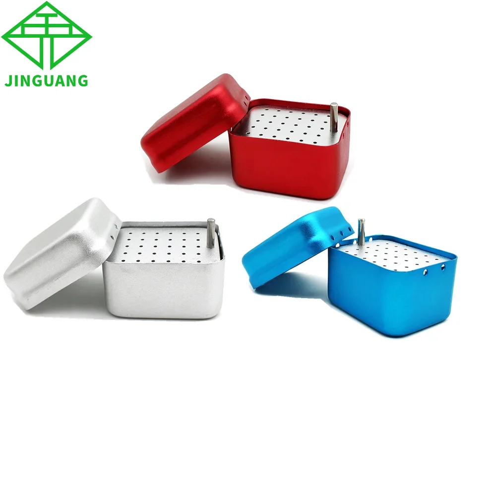 3pcs 30 Holes Aluminum Dental Disinfection Box Autoclave Sterilizer Case Use For High Speed Burs Dentist Lab Instrument