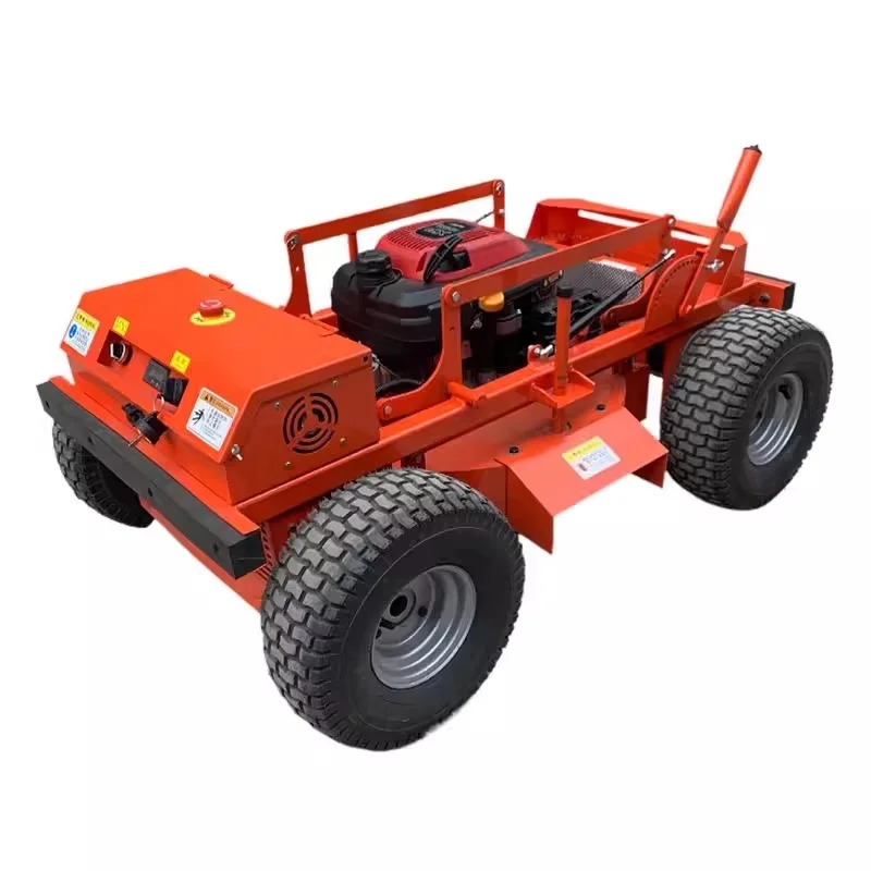 Chassis Lifting 60cm10HP remote control lawn mower, crawler high horsepower gasoline four-wheel drive grass cutting machine