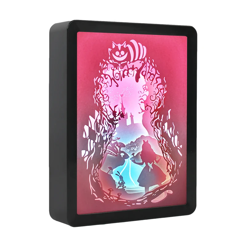 

Anime Light Box Alice Wonderland Shadow Box Frame Led Strip Lights Picture Frame Baby Night Light Table Lamp Decor Birthday Gift