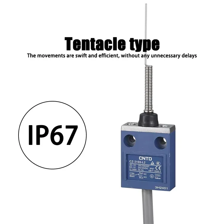 CNTD Brand New CZ-3169 Waterproof Oil-proof Aluminum Swing Rod Type Vertical Safety Limit Switch 10A 380V IP67 Protection
