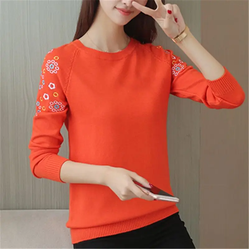 2023 Autumn Winter Thin Knitting Pullovers Femme Solid Color Long Sleeve Sweaters Interior Lapping O-neck Women\'s Clothing New