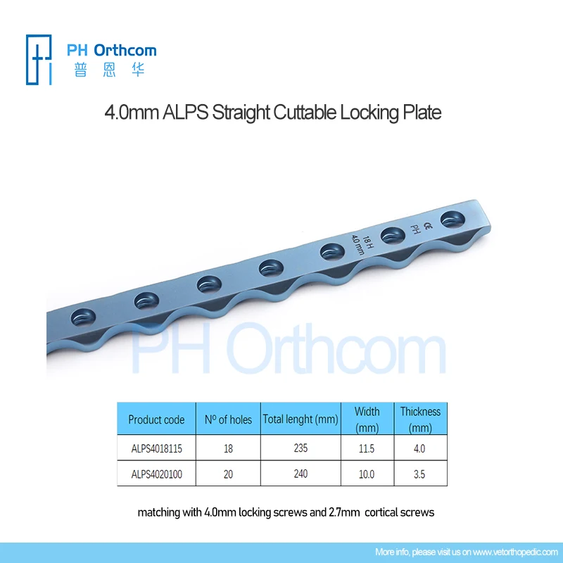 ALPS Cuttable Locking Plate Titanium Alloy Veterinaria Pets Mascotas Orthopedic Implant Surgical Instruments Medical Equipments