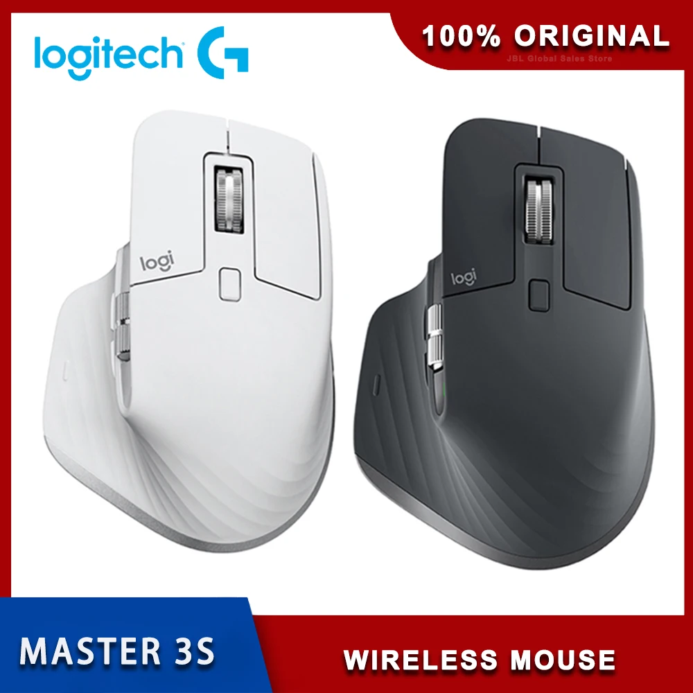 Logitech-ratón inalámbrico MX Master 3S / MX Master 3, periférico con cambio automático de 8000 DPI, rueda de desplazamiento, Bluetooth, para oficina