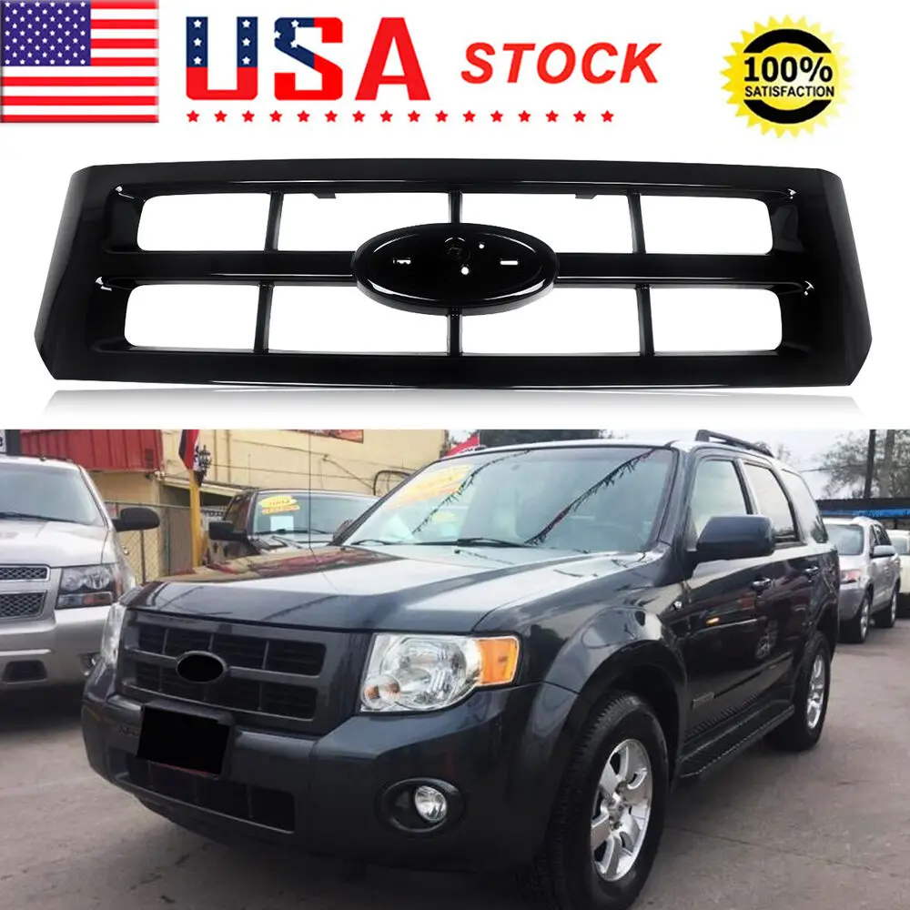 MAGICKIT Glossy Black Factory Style Front Bumper Grille For Ford Escape 2008-12 8L8Z8200A CAR Accessories Front Upper Grille