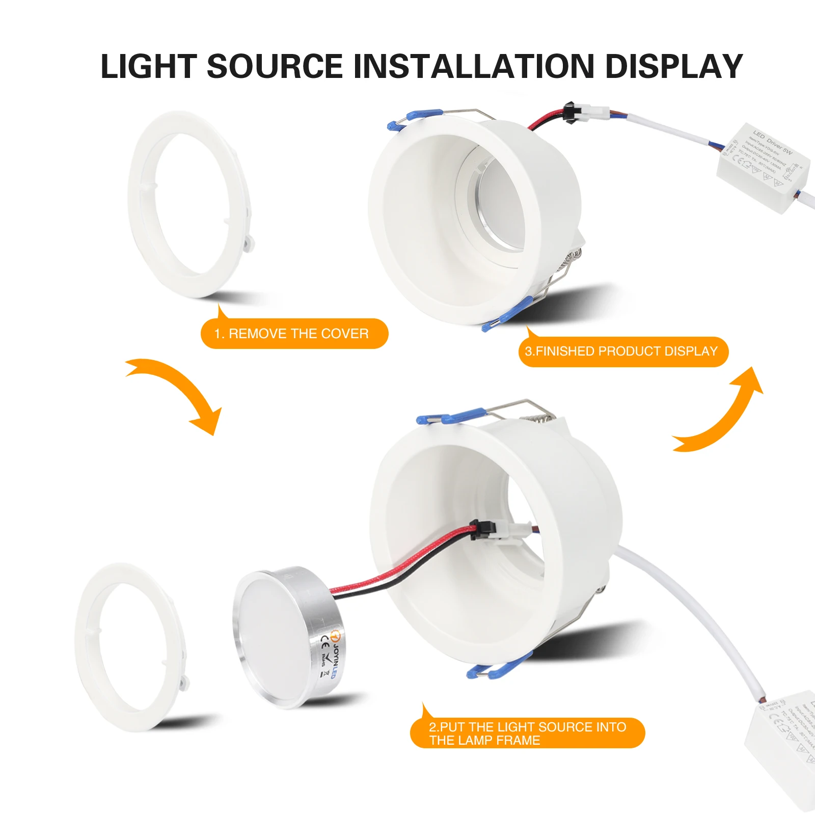 Embedded LED Downlight Frame Bracket Accessories LED Ceiling GU10 MR16 Socket Spotlight Aluminum Non-adjustable Lamp