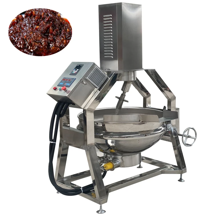 Heating With Thermal Oil 100-600L Planetary Mixer Cooking Machine Jacketed Kettle Automatic Ignition