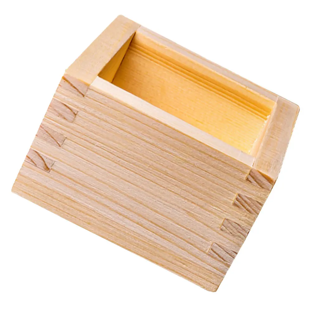 

Japanese Style Wooden Sake Cups Box for Sushi Shop Large Size Kitchen Barware Sake Cup Holder Small Cake Container