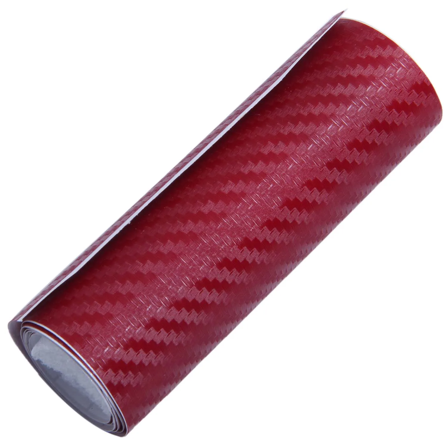 Car Vehicle DIY 3D Carbon Fiber Vinyl Wrap Roll Film Sticker Decal 70x10cm wine red